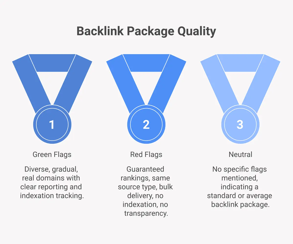 Backlink package red flags vs green flags: what separates safe packages from risky ones