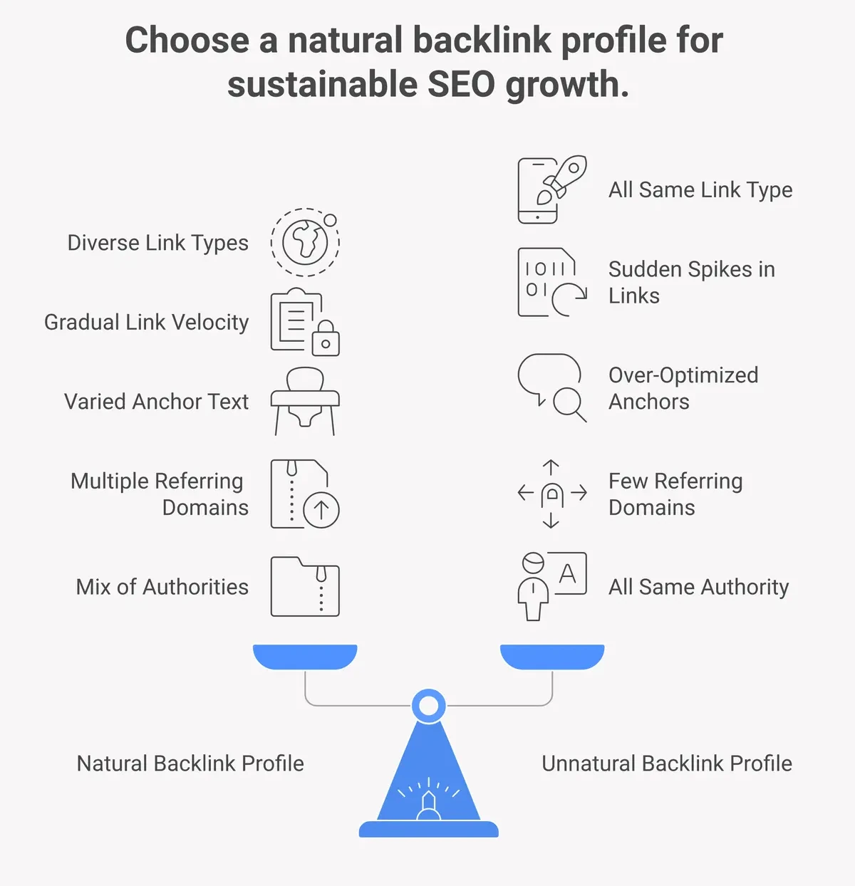 natural vs unnatural backlink profile comparison